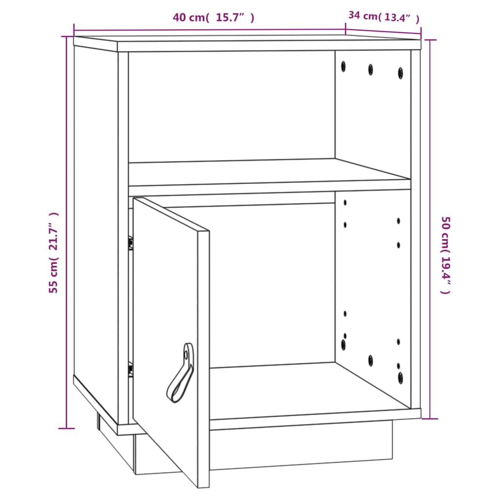 vidaXL Bedside Cabinets 2 pcs Honey Brown 40x34x55 cm Solid Wood Pine