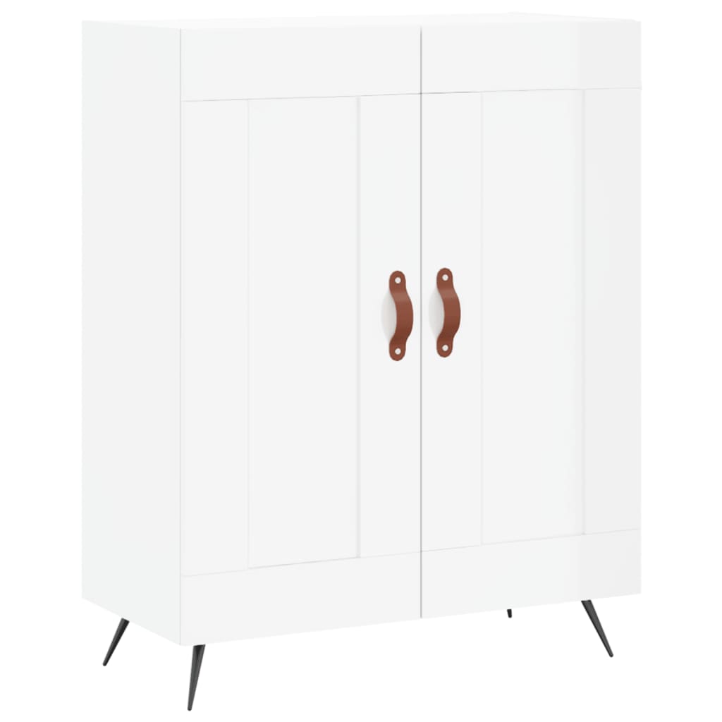 vidaXL Highboard High Gloss White 69.5x34x180 cm Engineered Wood