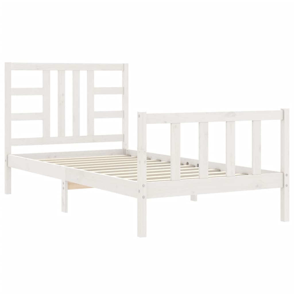 vidaXL Bed Frame without Mattress White 90x200 cm Solid Wood Pine