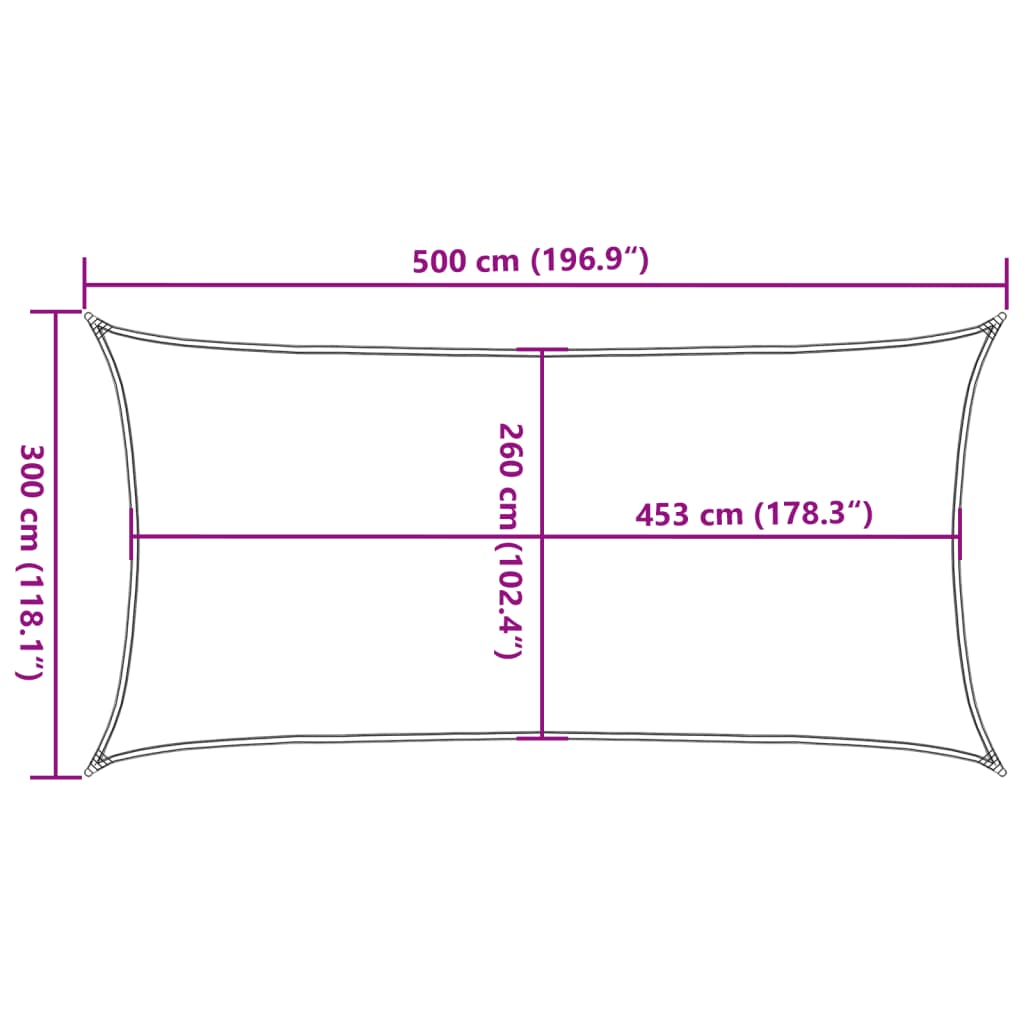 vidaXL Sun Shade Sail Sand 5x3 m 100% Polyester Oxford