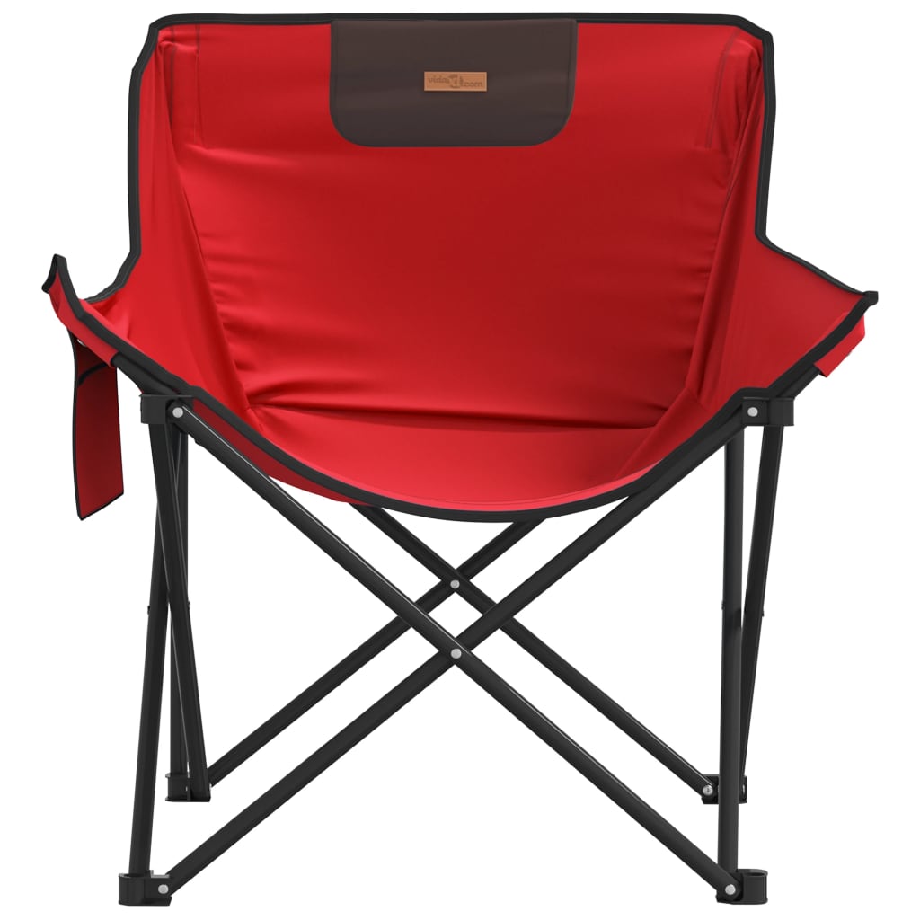 vidaXL Camping Chairs with Pocket Foldable 2 pcs Red