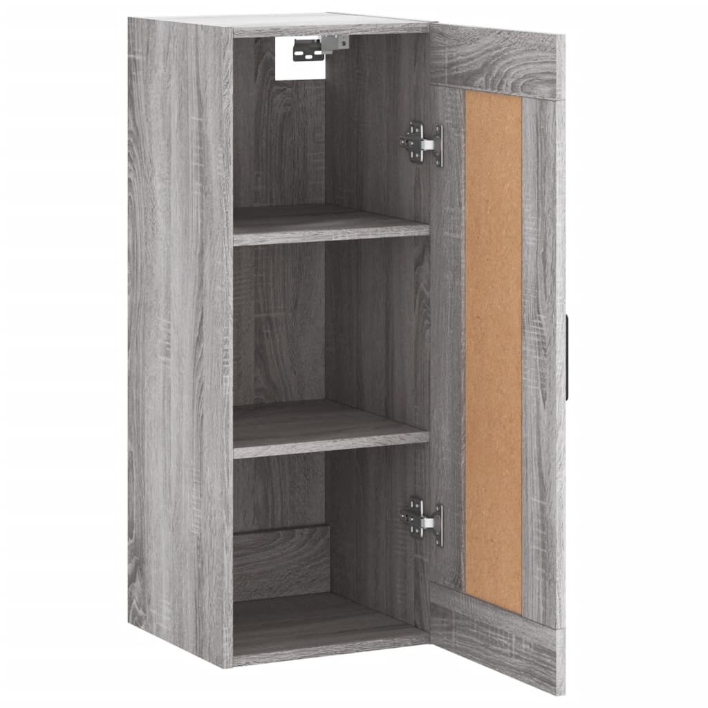 vidaXL Wall Mounted Cabinet Grey Sonoma 34.5x34x90 cm Engineered Wood