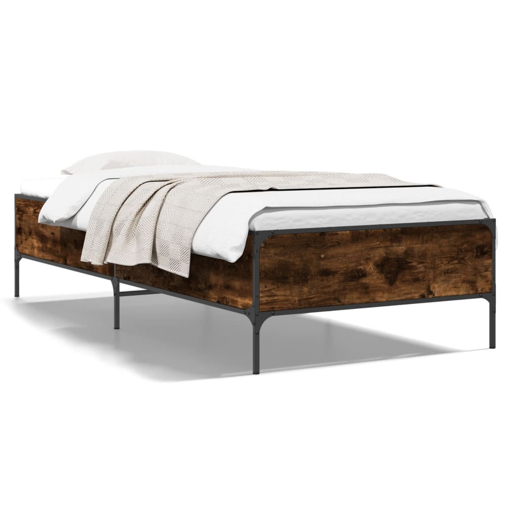 vidaXL Bed Frame without Mattress Smoked Oak 90x200 cm