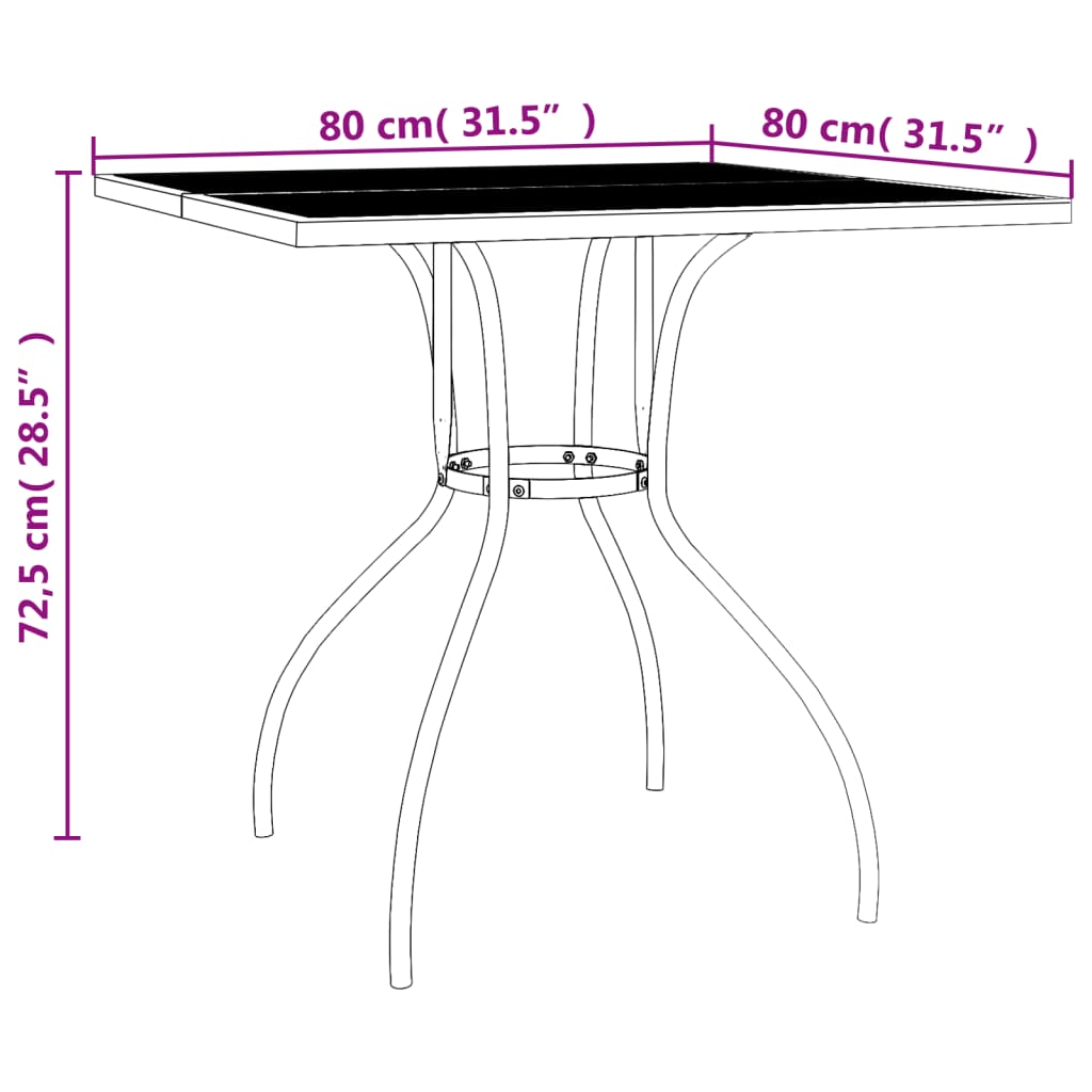 vidaXL 3 Piece Garden Dining Set Anthracite Steel