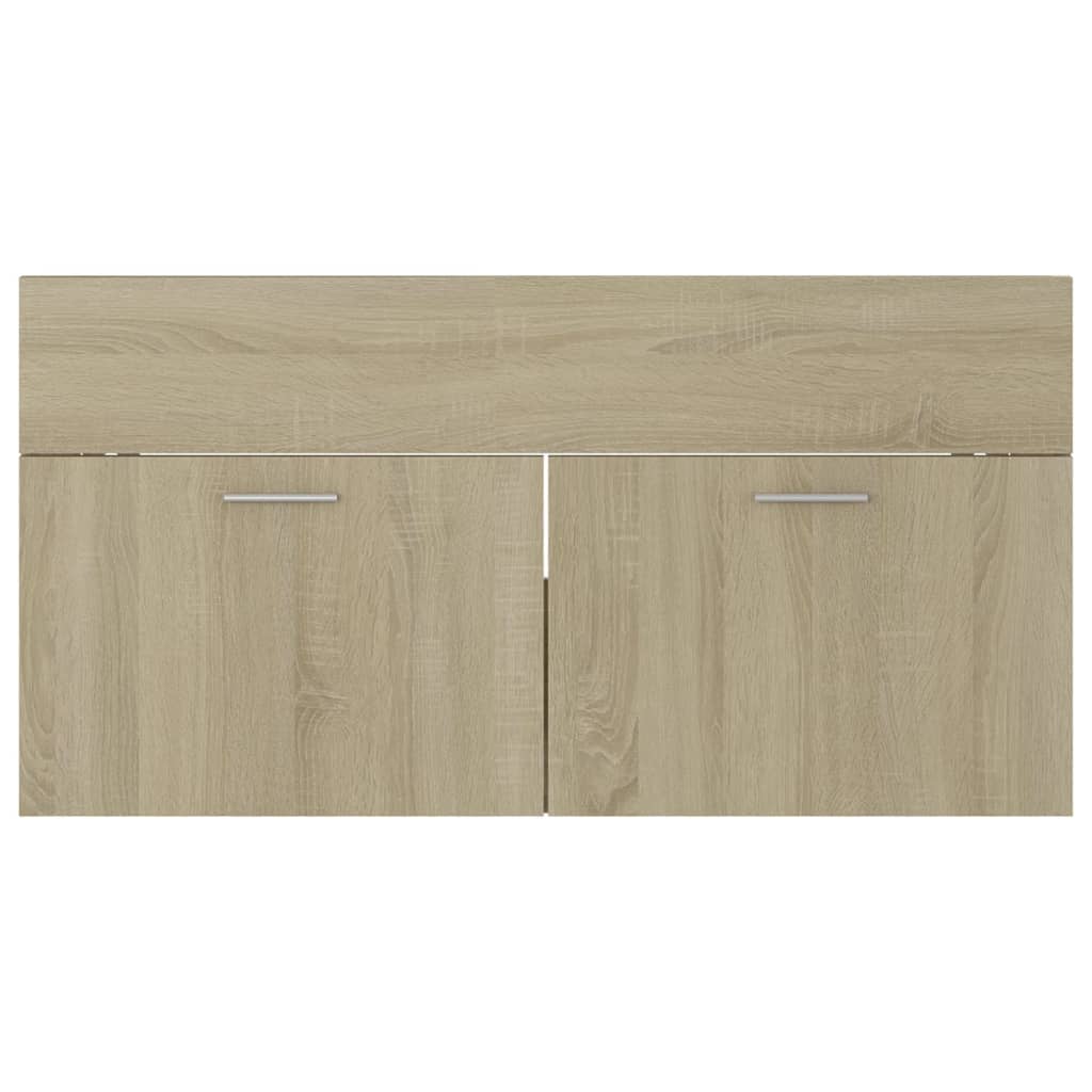 vidaXL Bathroom Furniture Set Sonoma Oak Engineered Wood