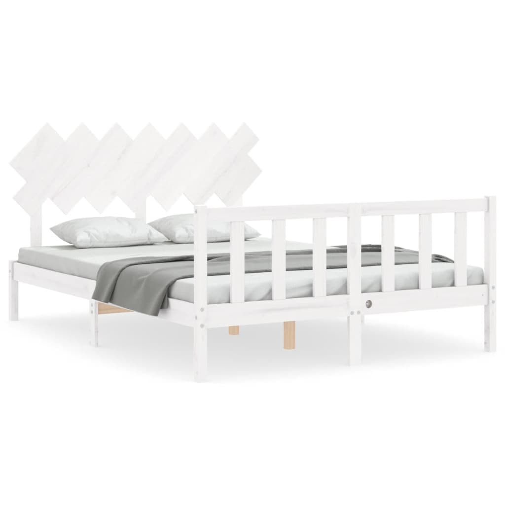 vidaXL Bed Frame without Mattress White 140x190 cm Solid Wood Pine