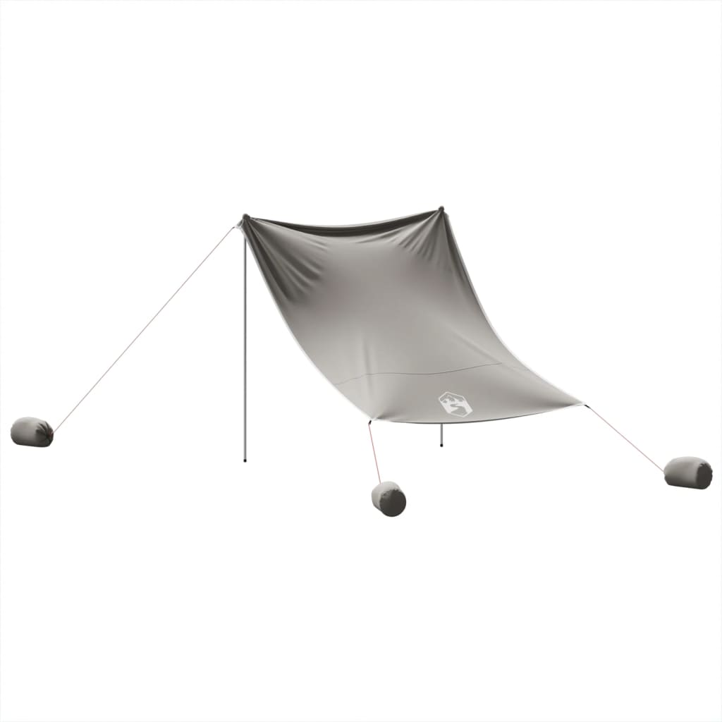 vidaXL Beach Canopy with Sand Anchors Grey 214x236 cm