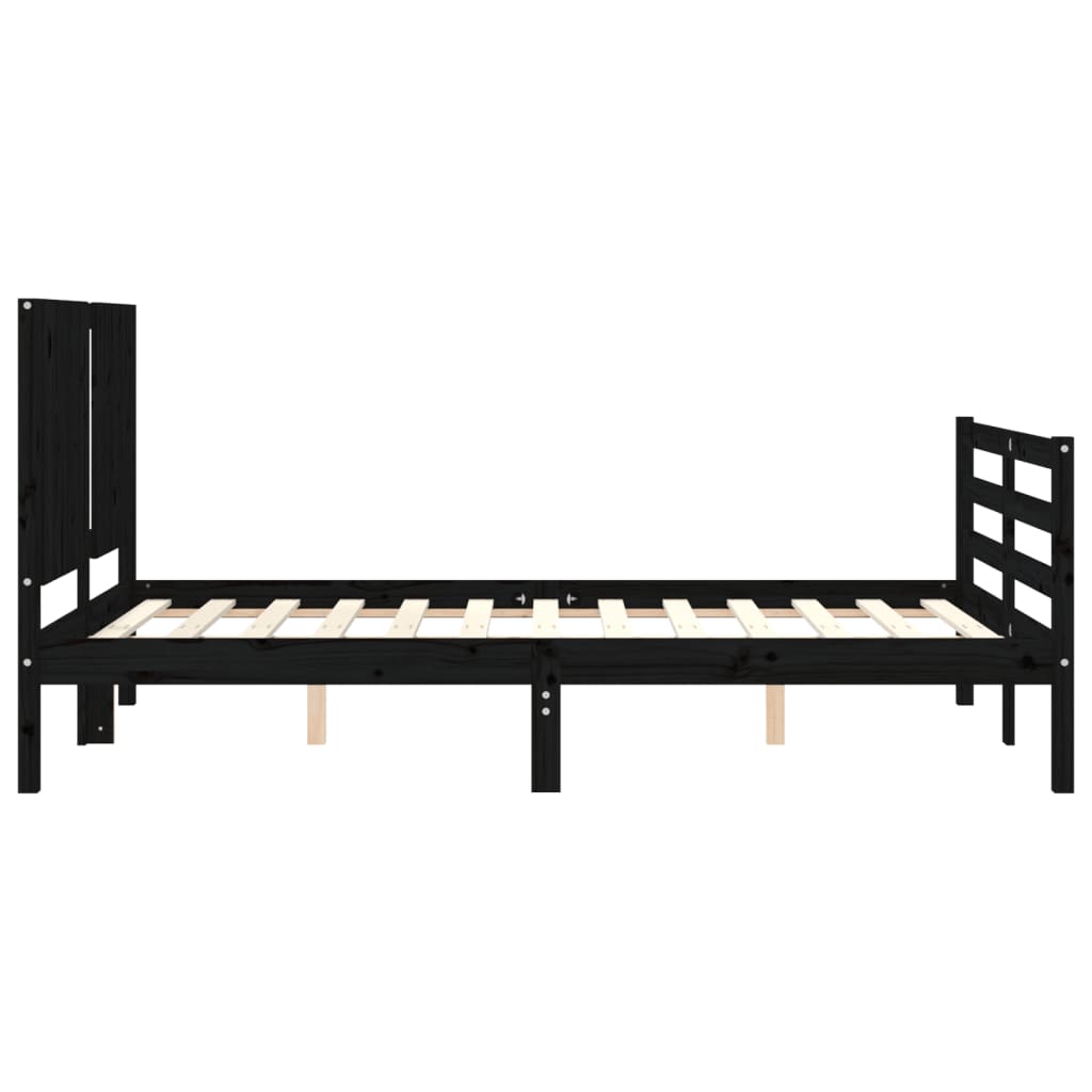 vidaXL Bed Frame without Mattress Black 120x200 cm Solid Wood