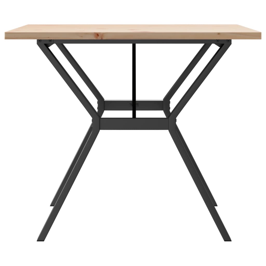 vidaXL Dining Table Y-Frame 90x90x75.5 cm Solid Wood Pine and Cast Iron