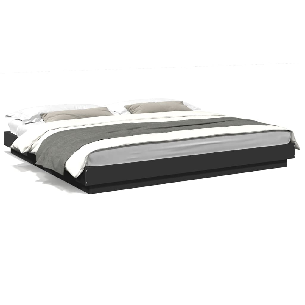 vidaXL Bed Frame without Mattress Black 200x200 cm