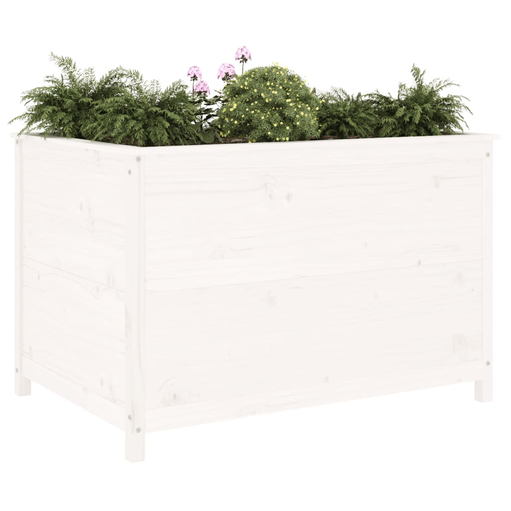 vidaXL Garden Raised Bed White 119.5x82.5x78 cm Solid Wood Pine