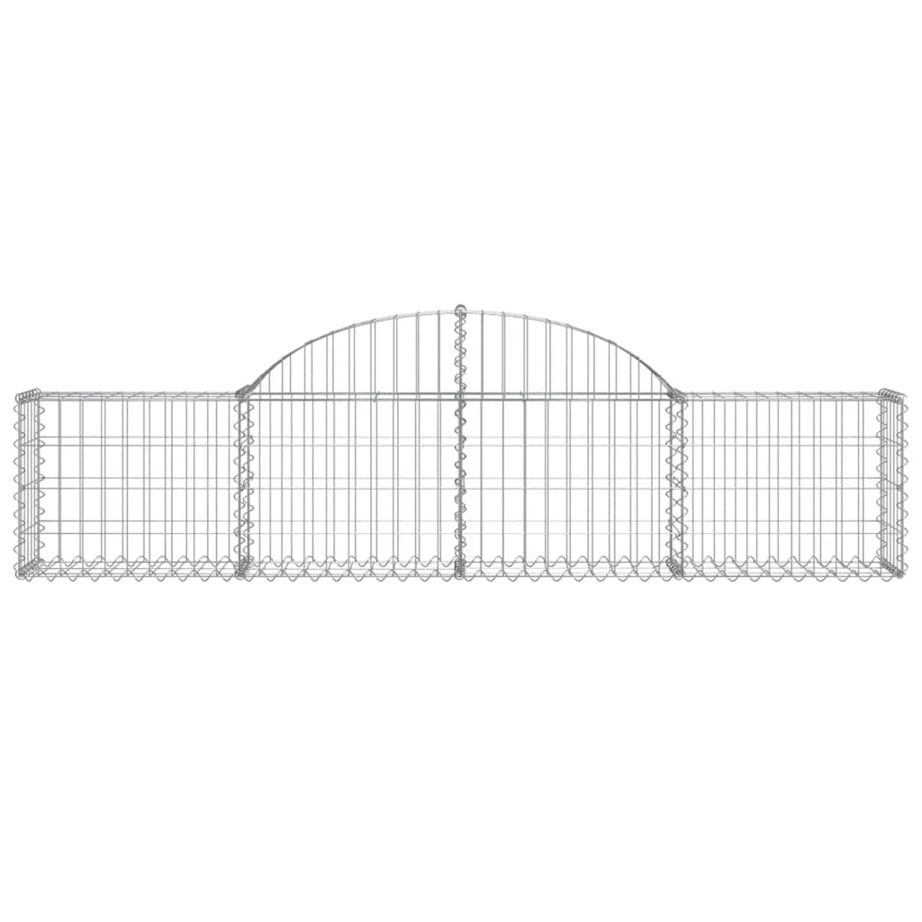 vidaXL Arched Gabion Baskets 25 pcs 200x30x40/60 cm Galvanised Iron