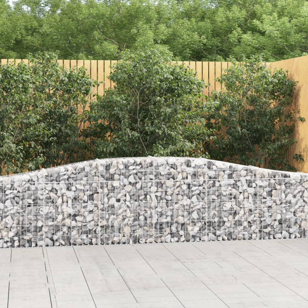 vidaXL Arched Gabion Baskets 3 pcs 400x30x60/80 cm Galvanised Iron