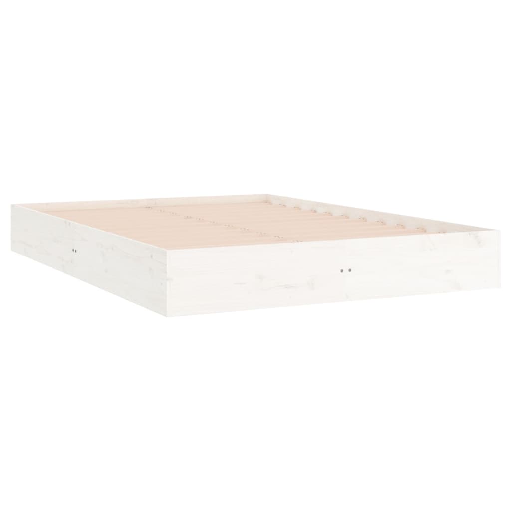 vidaXL Bed Frame without Mattress White Solid Wood 120x200 cm