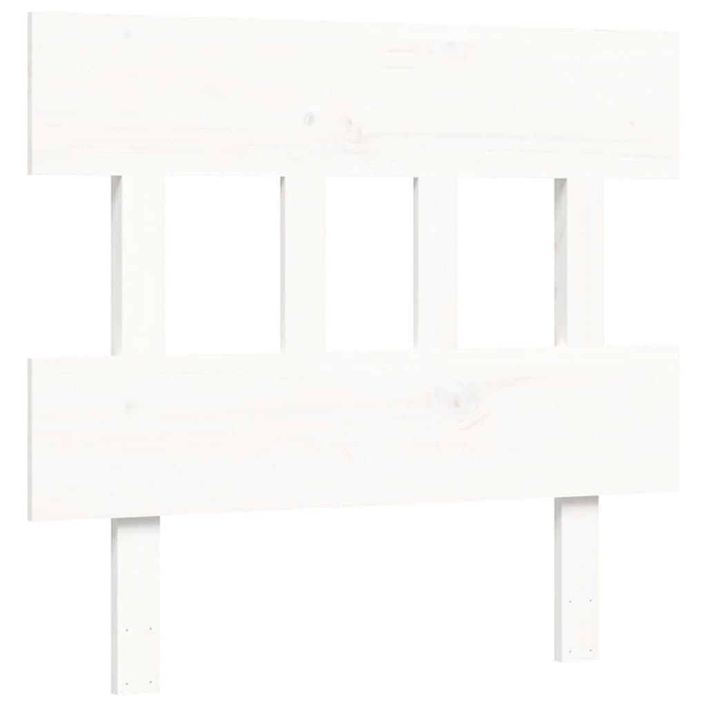 vidaXL Bed Frame without Mattress White Single Solid Wood Pine