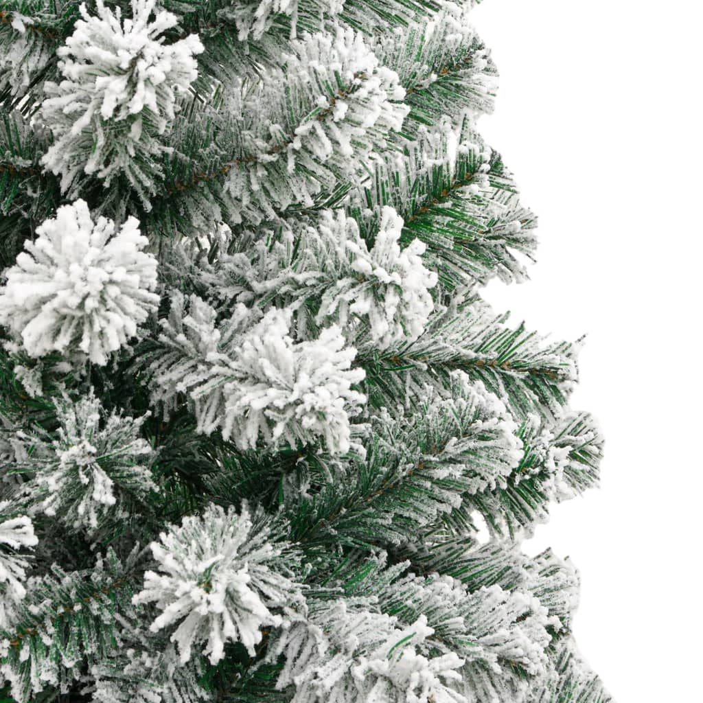 vidaXL Artificial Hinged Christmas Tree with Flocked Snow 180 cm