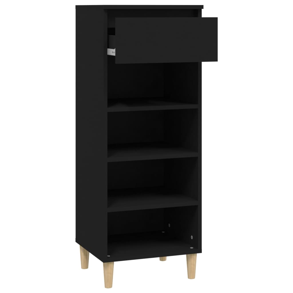 vidaXL Shoe Cabinet Black 40x36x105 cm Engineered Wood