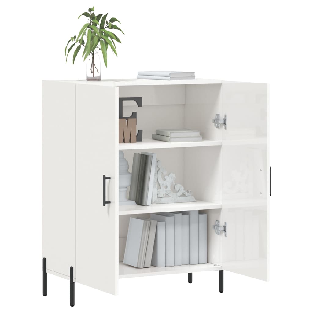 vidaXL Sideboard High Gloss White 69.5x34x90 cm Engineered Wood