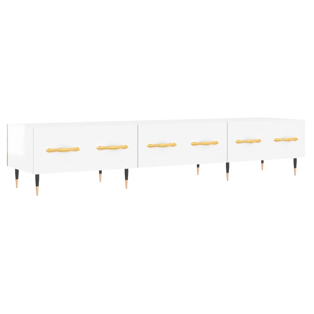 vidaXL TV Cabinet High Gloss White 150x36x30 cm Engineered Wood