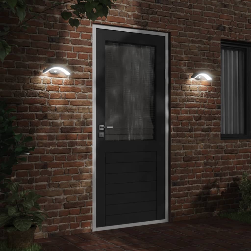 vidaXL Outdoor LED Wall Light with Sensor Black Die-cast Aluminium