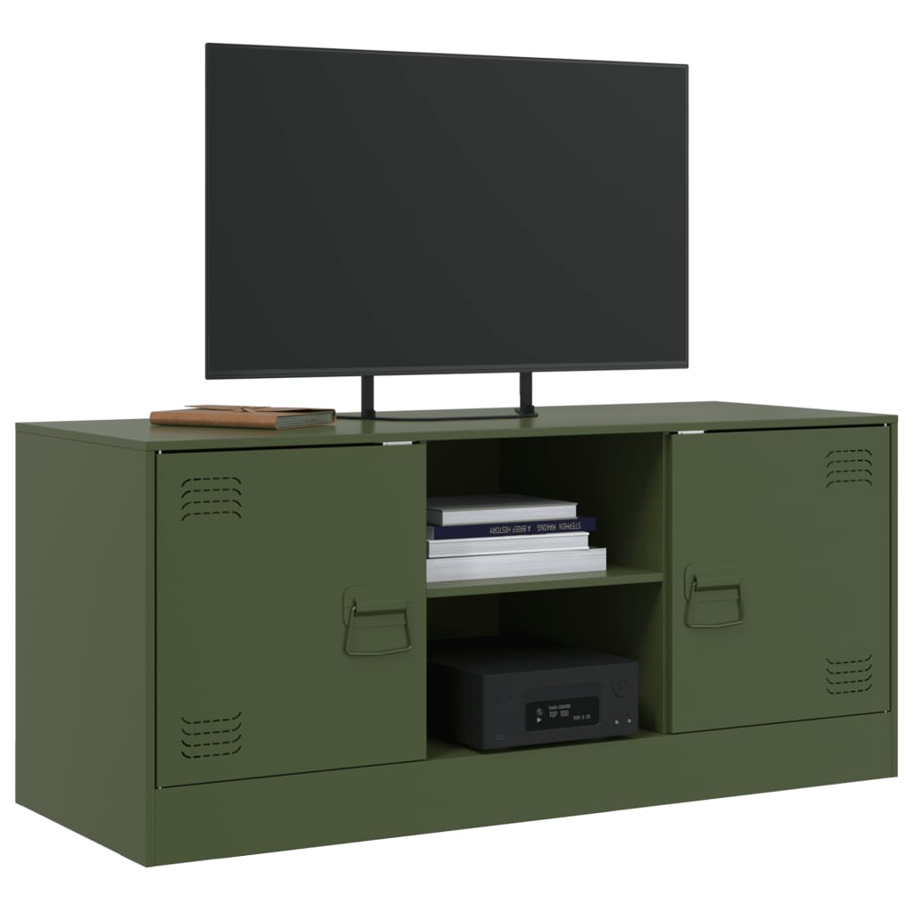 vidaXL TV Cabinet Olive Green 99x39x44 cm Steel