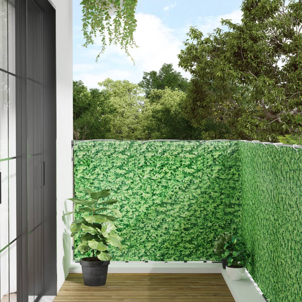 vidaXL Balcony Privacy Screen Plant Look Green 300x120 cm PVC