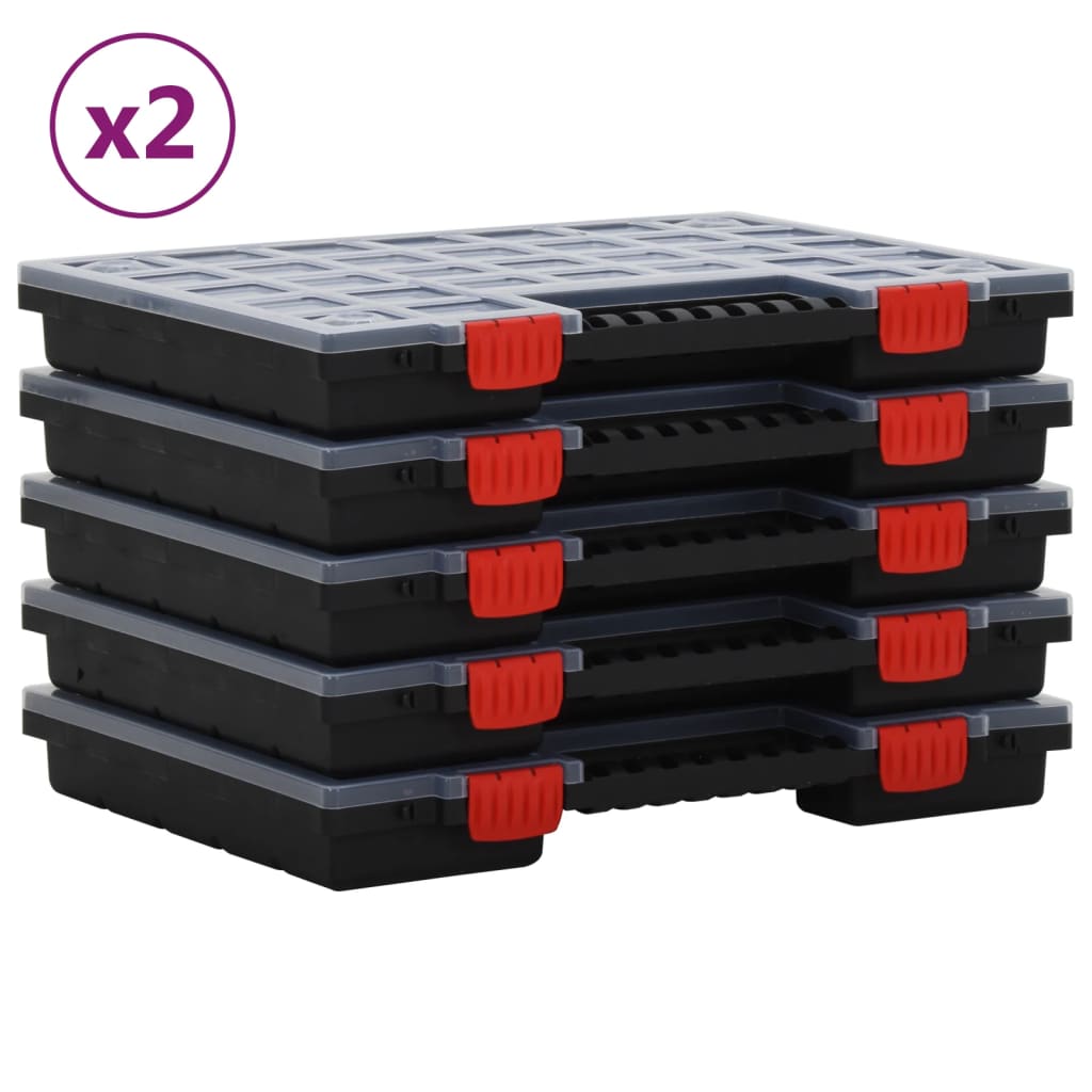 vidaXL Assortment Boxes 10 pcs 40x30x5 cm Polypropylene