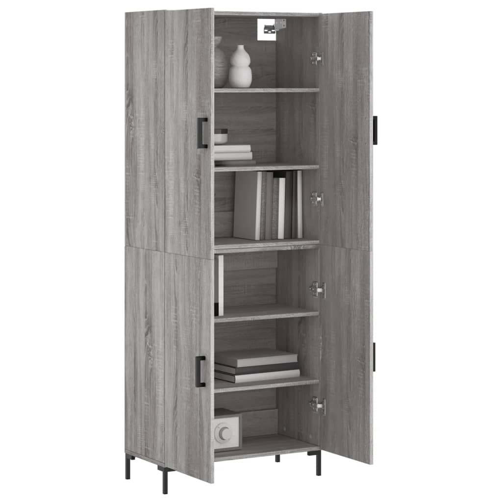 vidaXL Highboard Grey Sonoma 69.5x34x180 cm Engineered Wood