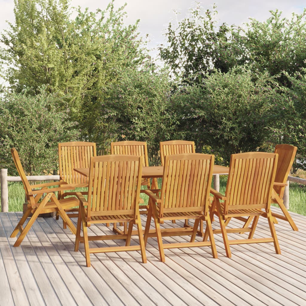 vidaXL Reclining Garden Chairs 8 pcs Solid Wood Teak