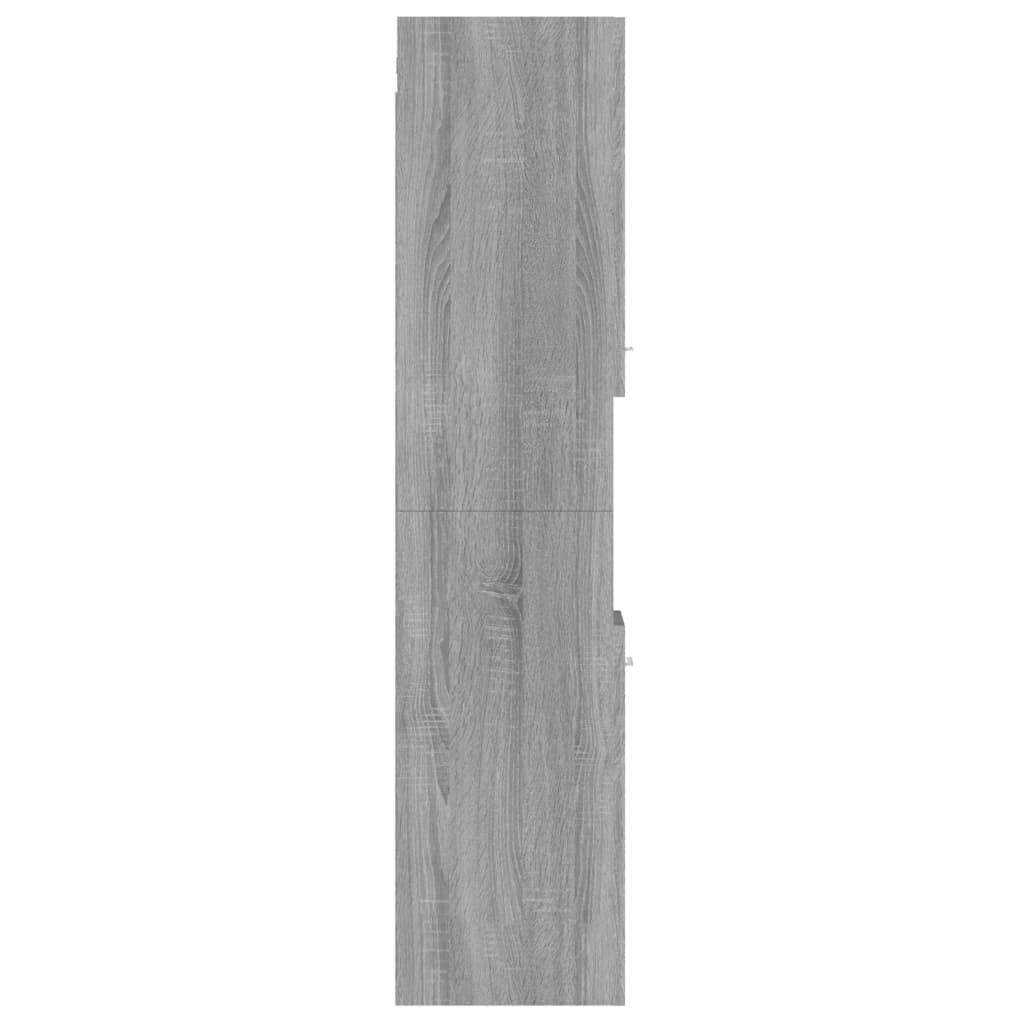 vidaXL Bathroom Cabinet Grey Sonoma 30x30x130 cm Engineered Wood