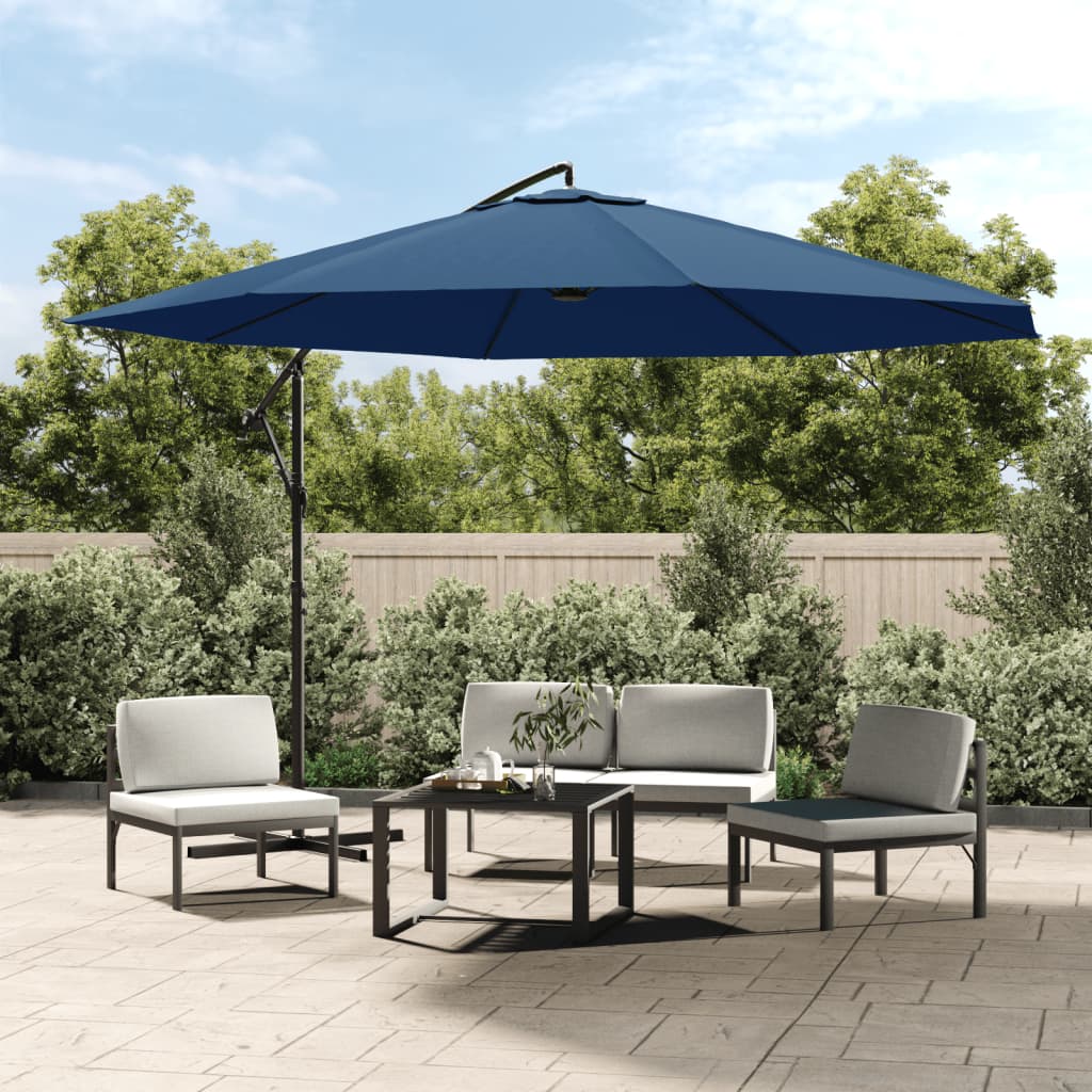 vidaXL Cantilever Garden Parasol with Aluminium Pole 350 cm Blue