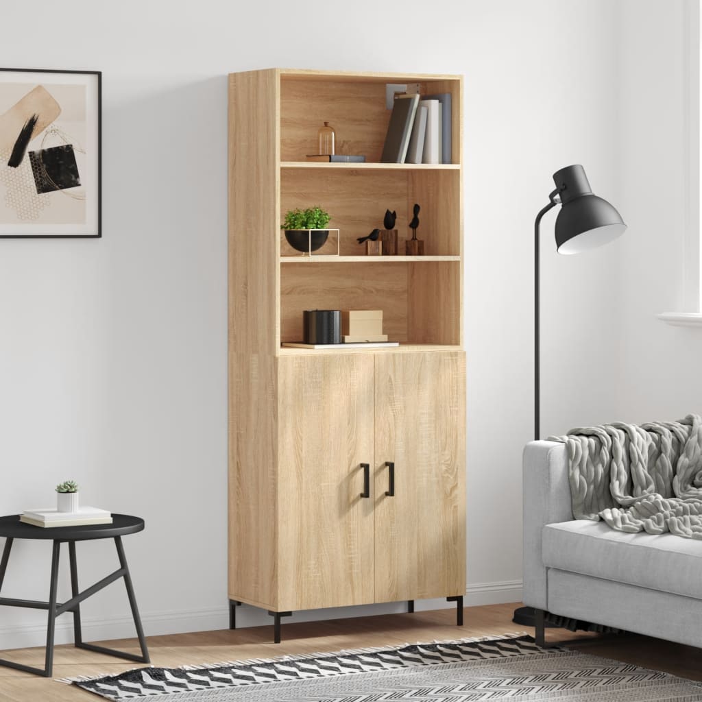 vidaXL Highboard Sonoma Oak 69.5x34x180 cm Engineered Wood