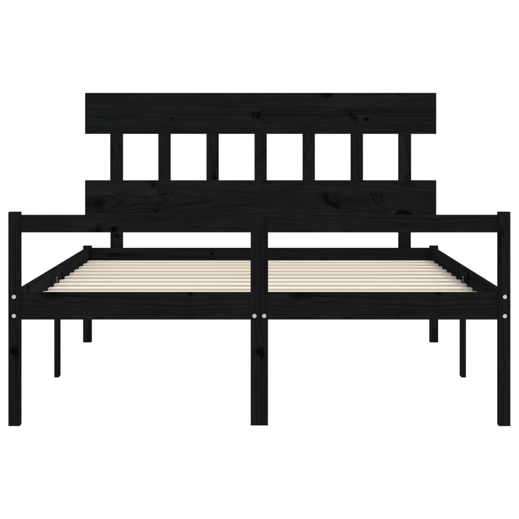 vidaXL Senior Bed without Mattress Black King Size Solid Wood