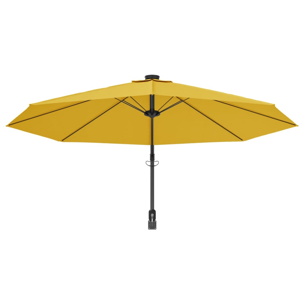 vidaXL Wall-mounted Parasol Yellow 290 cm