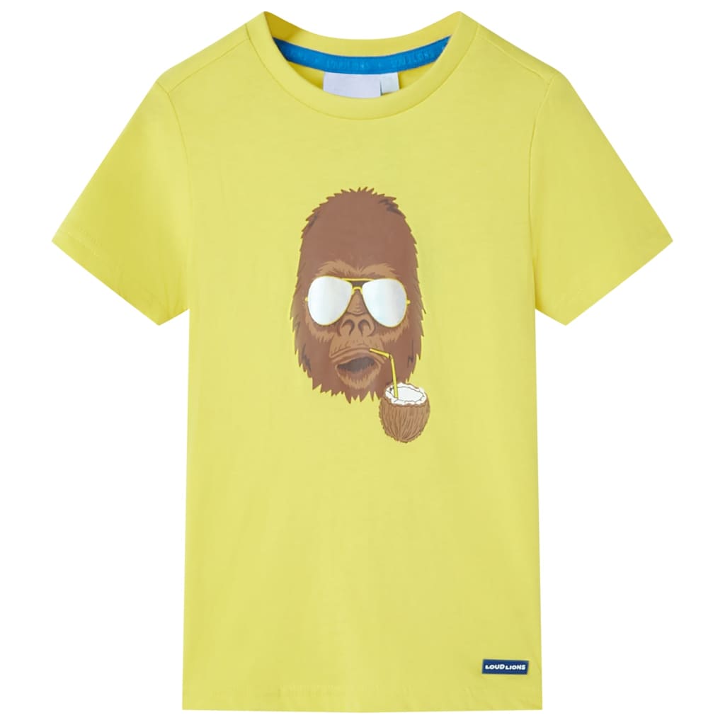 Kids' T-shirt with Short Sleeves Yellow 128