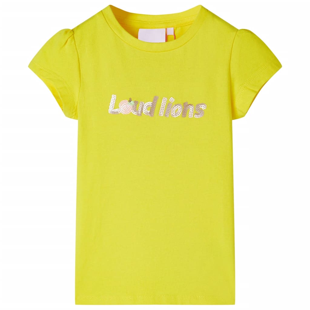 Kids' T-shirt with Cap Sleeves Bright Yellow 104