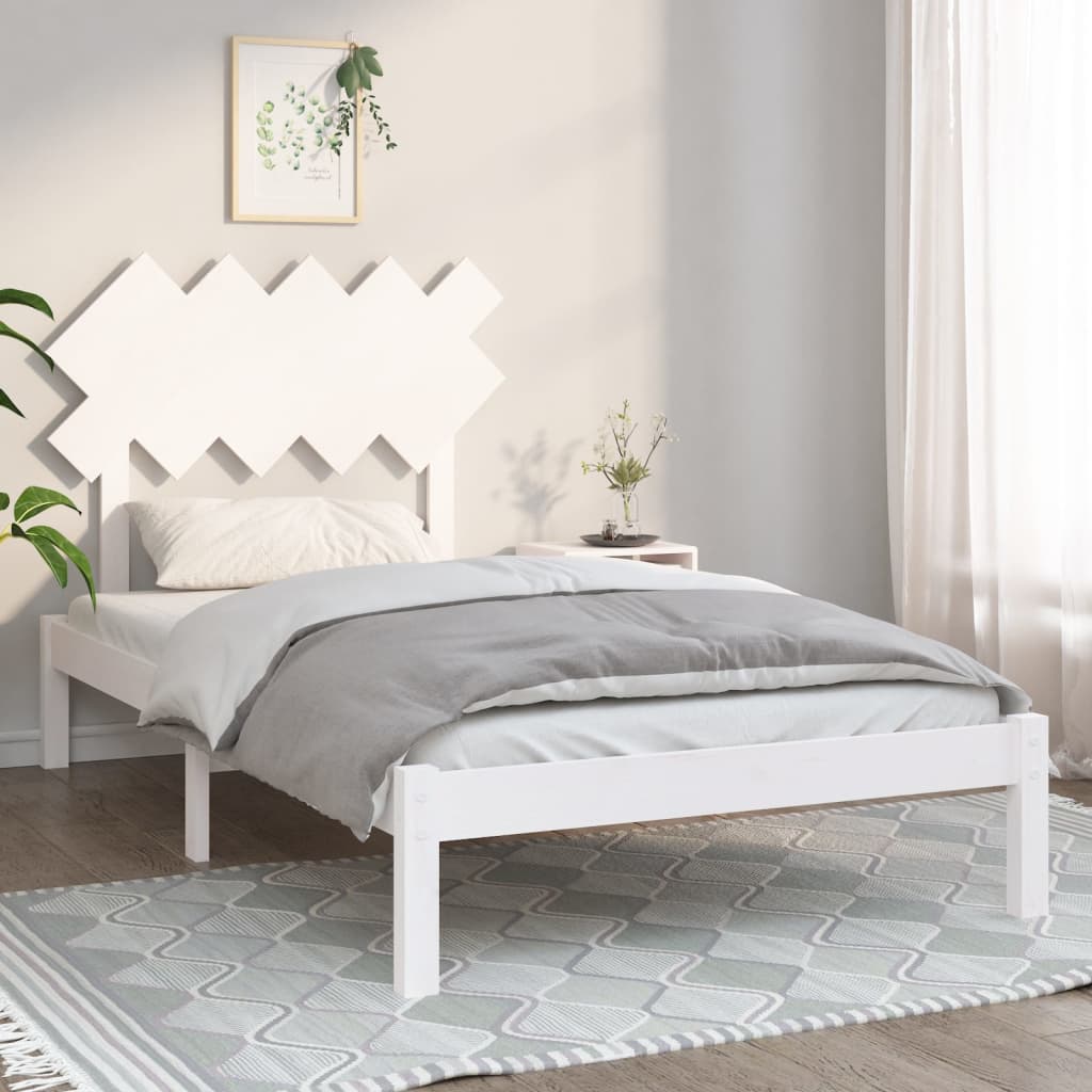 vidaXL Bed Frame without Mattress White 100x200 cm Solid Wood