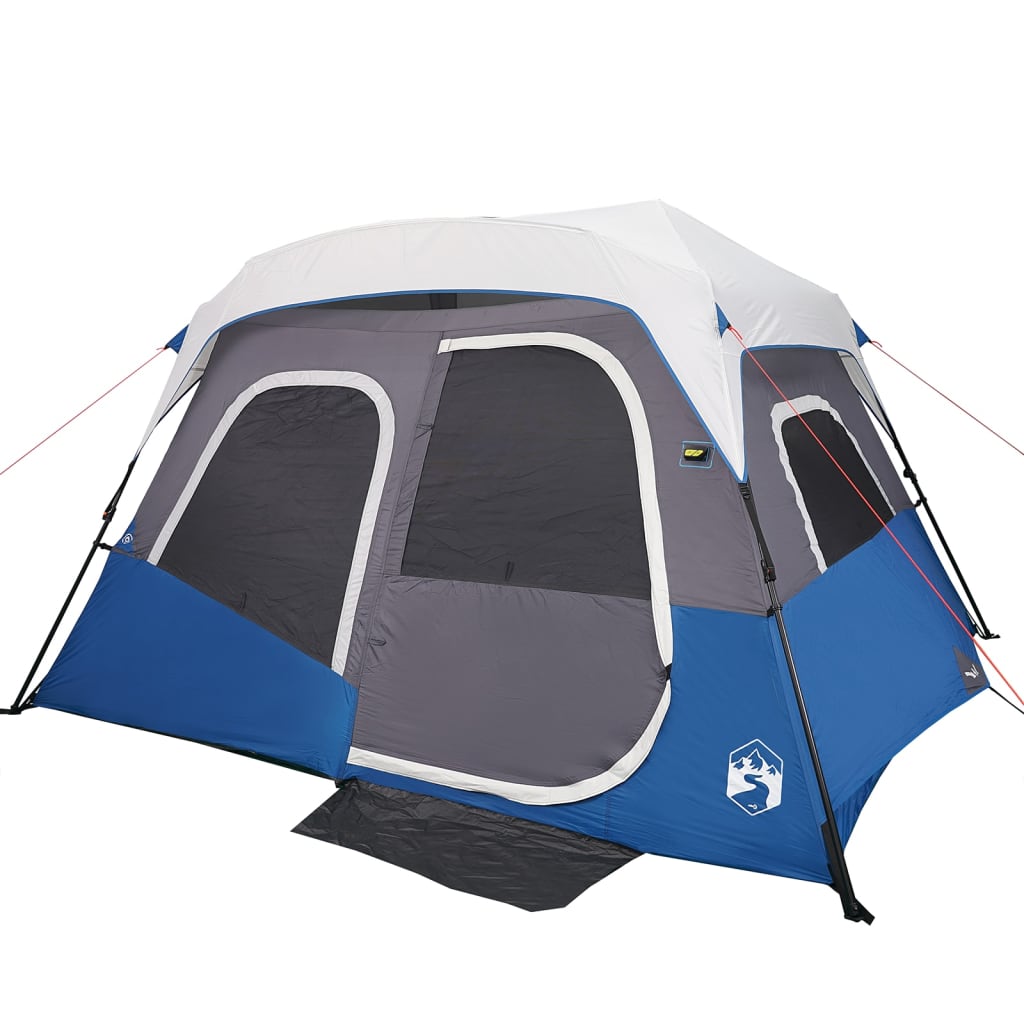 vidaXL Family Tent with LED 6-Person Light Blue Quick Release