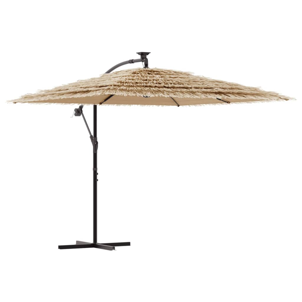 vidaXL Garden Parasol with Steel Pole Brown 246x246x230 cm