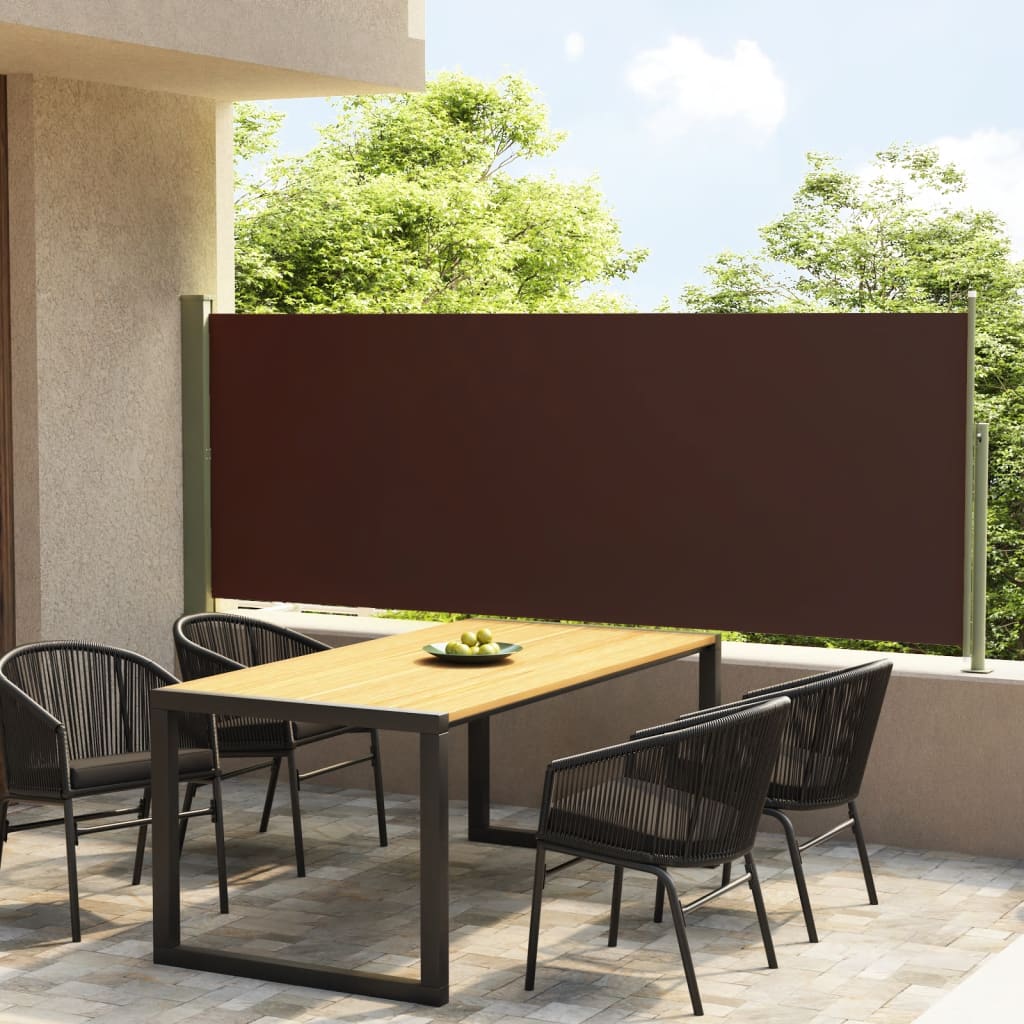 vidaXL Patio Retractable Side Awning 140x300 cm Brown