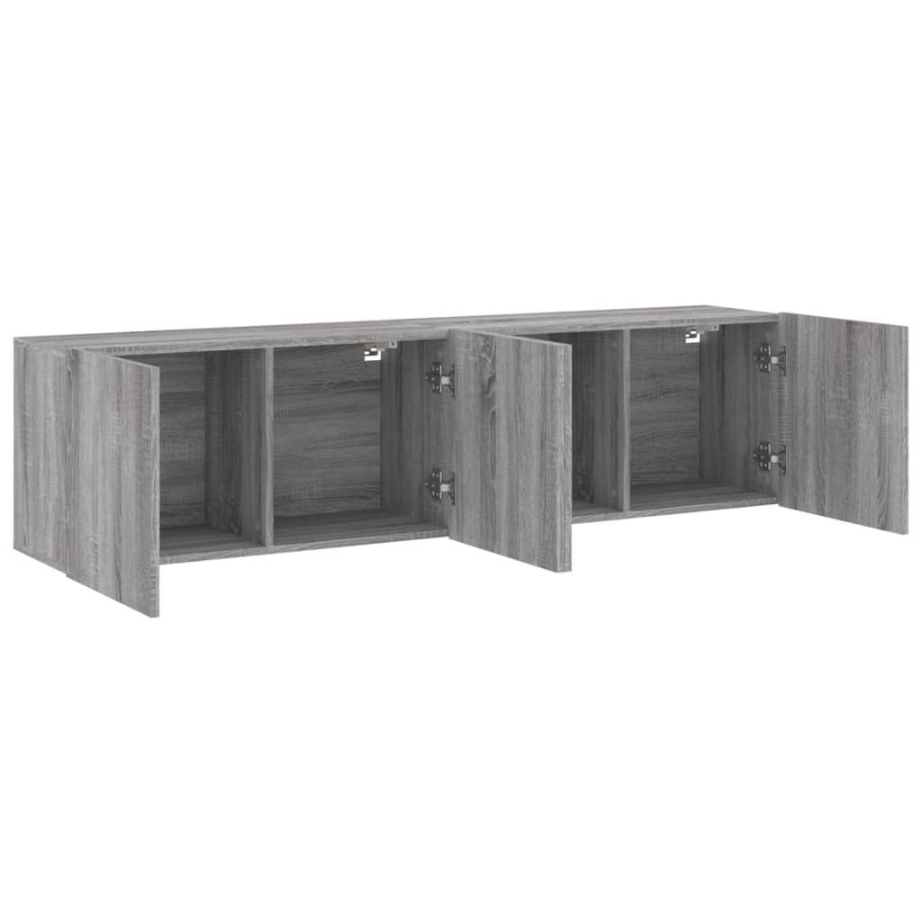 vidaXL TV Cabinets Wall-mounted 2 pcs Grey Sonoma 80x30x41 cm