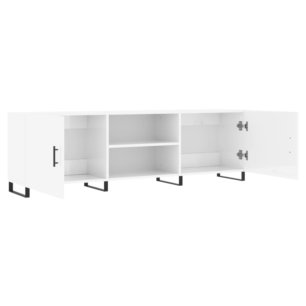 vidaXL TV Cabinet High Gloss White 150x30x50 cm Engineered Wood