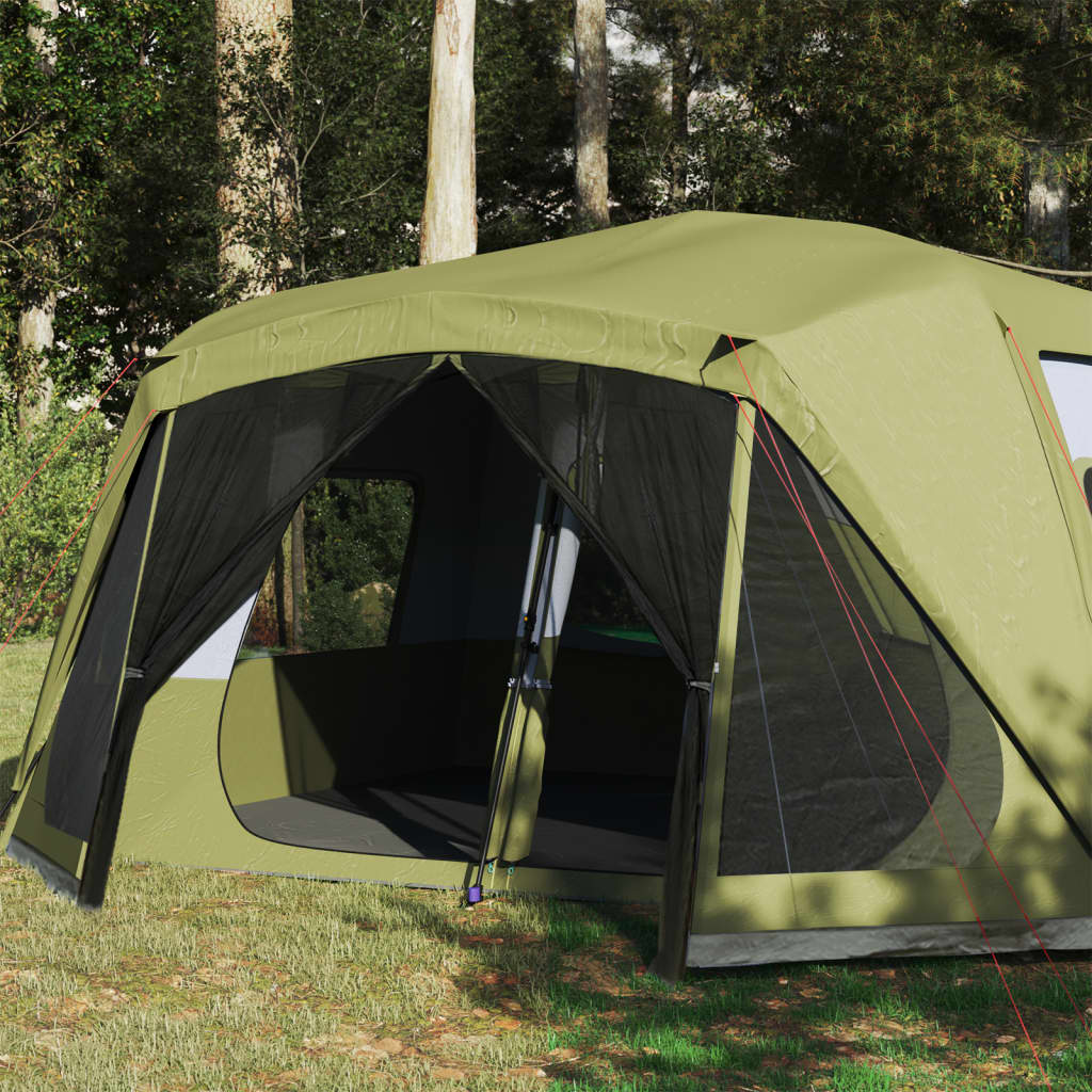 vidaXL Family Tent 10-Person Green Quick Release Waterproof