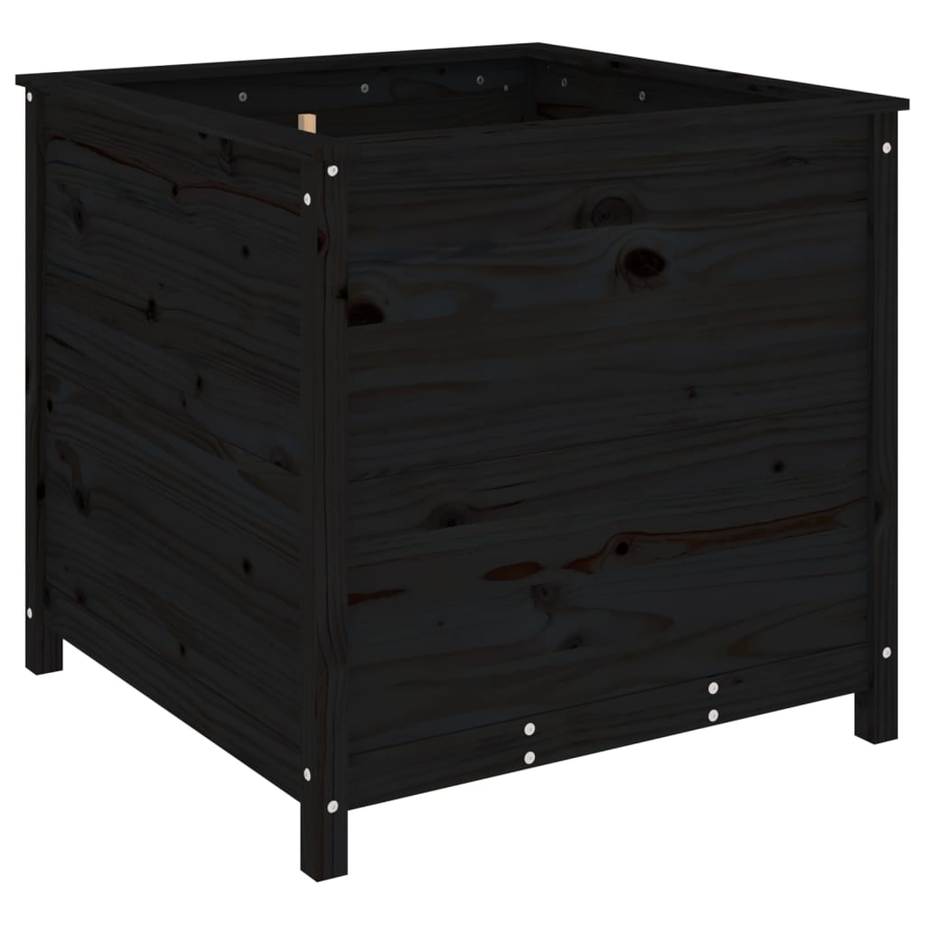 vidaXL Garden Planter Black 82.5x82.5x78 cm Solid Wood Pine