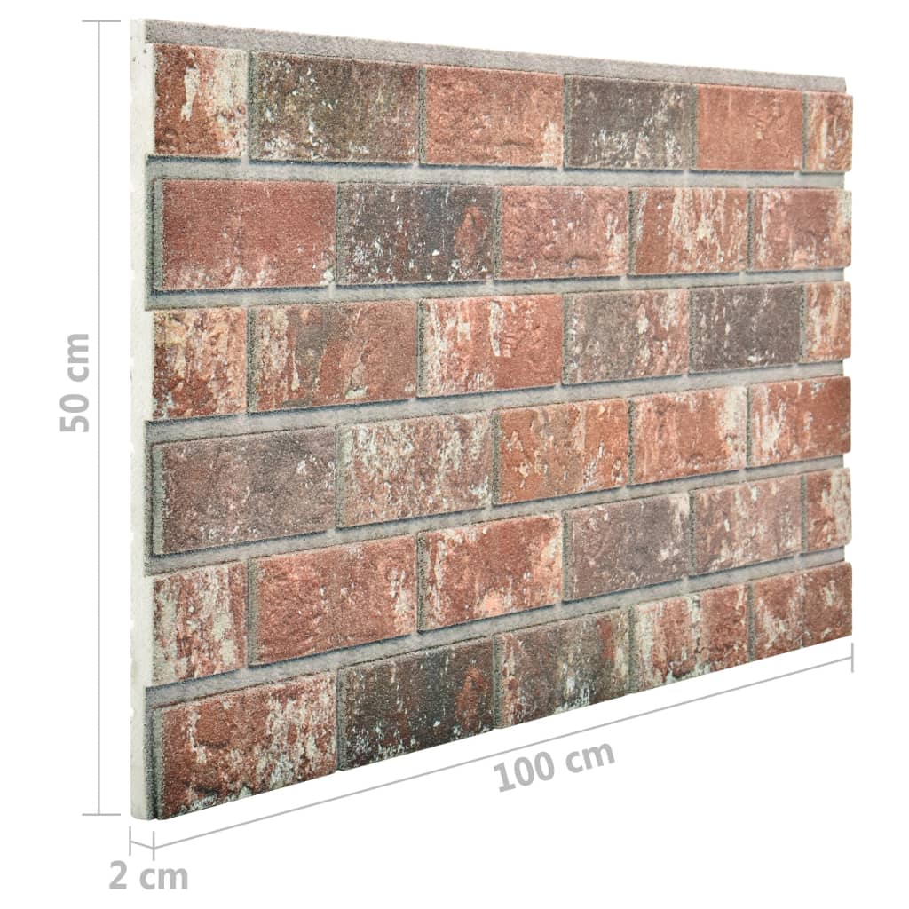 vidaXL 3D Wall Panels with Dark Brown & Grey Brick Design 11 pcs EPS