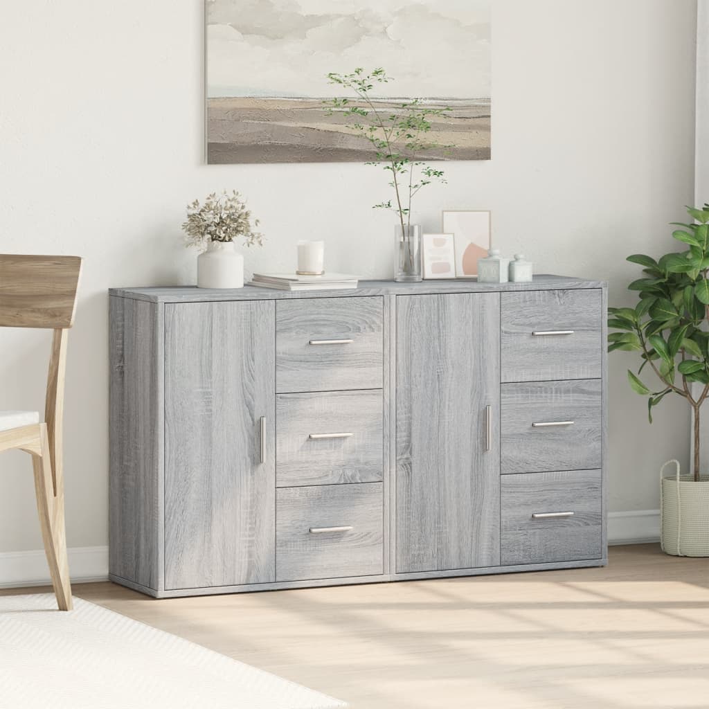 vidaXL Sideboards 2 pcs Grey Sonoma 60x31x70 cm Engineered Wood