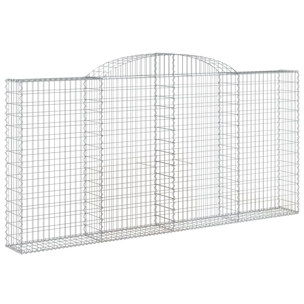 vidaXL Arched Gabion Baskets 2 pcs 300x30x140/160 cm Galvanised Iron