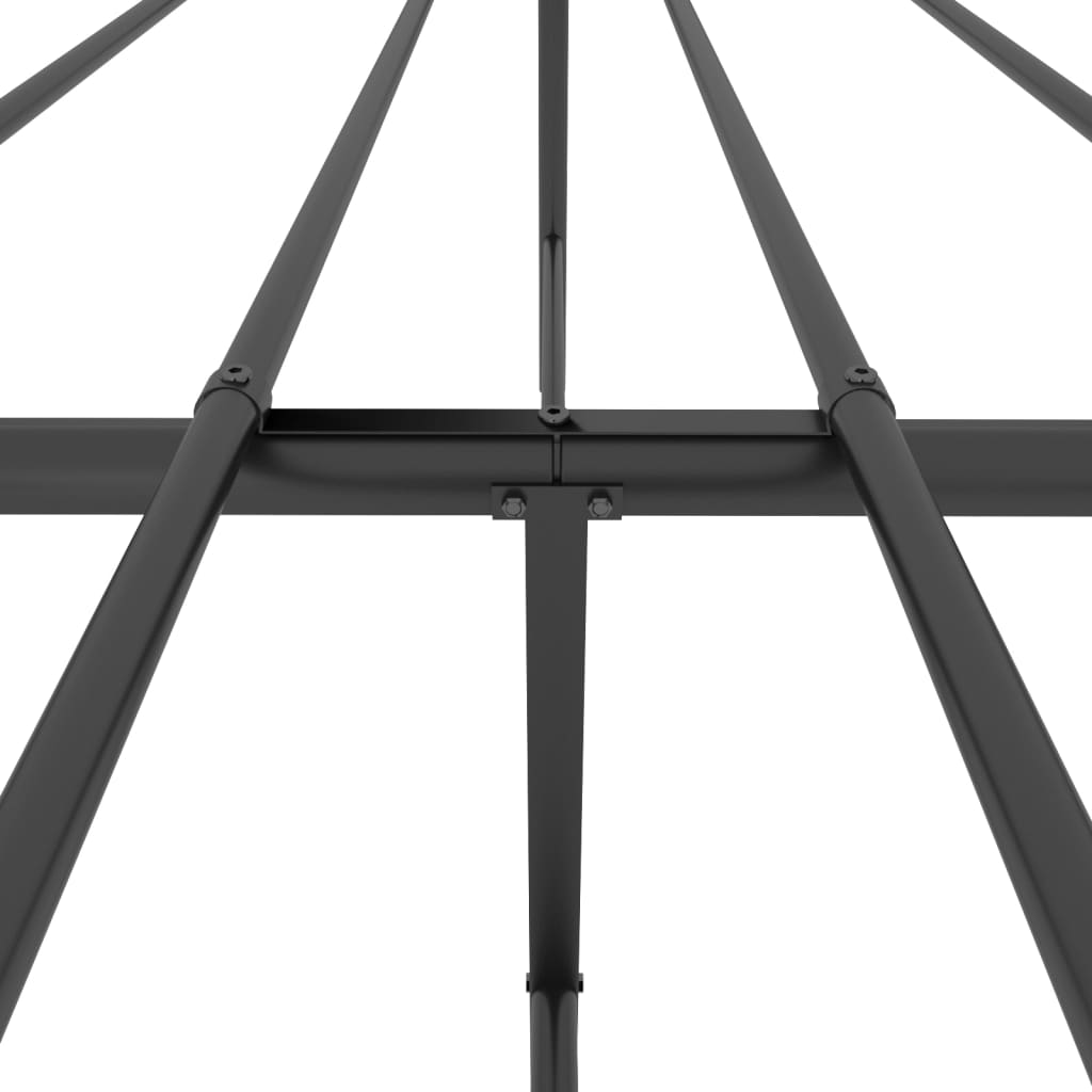 vidaXL Metal Bed Frame without Mattress with Footboard Black 180x200 cm Super King