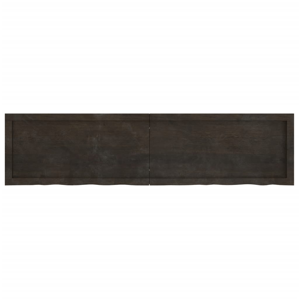 vidaXL Wall Shelf Dark Brown 160x40x(2-6) cm Treated Solid Wood Oak