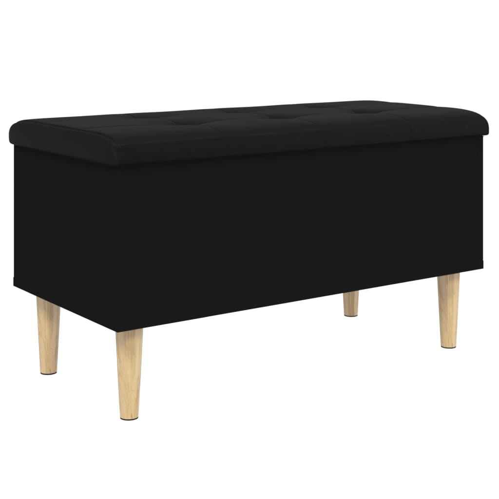 vidaXL Storage Bench Black 82x42x46 cm Engineered Wood